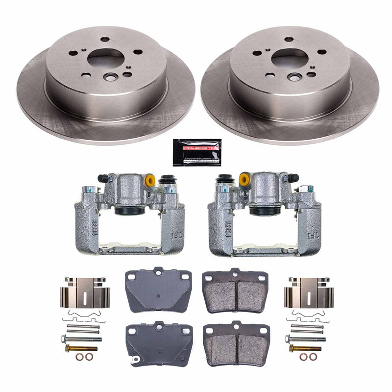 Power Stop KCOE3028 Rear Autospecialty 1-Click OE Replacement Pad And Rotor Kit With Calipers for 2004-2005 Toyota RAV4 Rear Disc product image