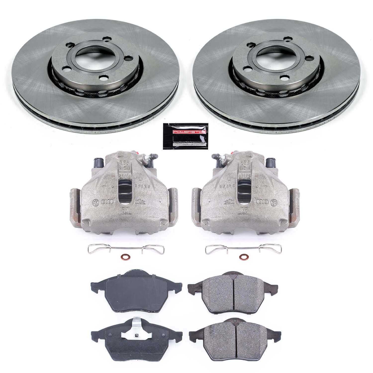 Power Stop KCOE3103 Autospecialty 1-Click OE Replacement Front Brake Kit With Calipers for 1996-1998 Audi A4 product image