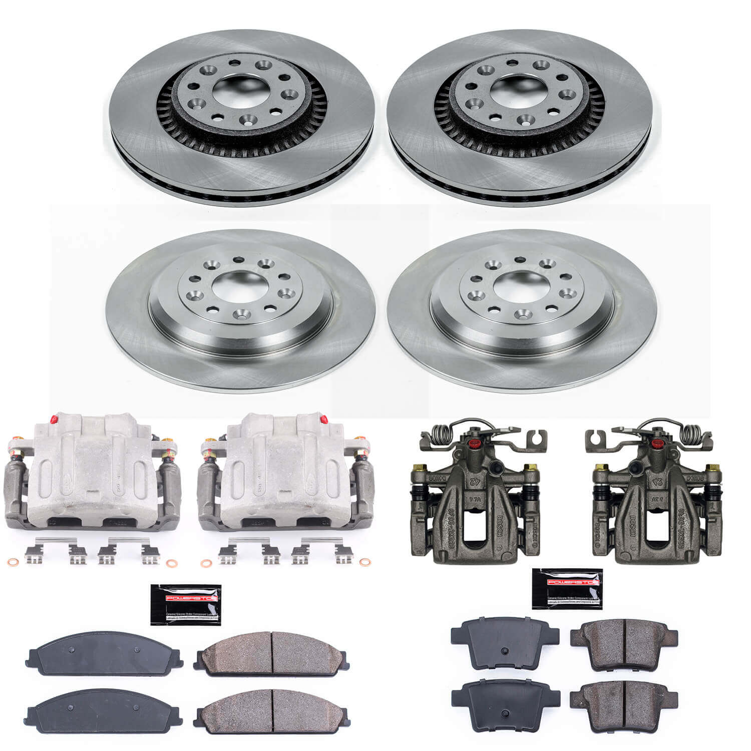 Power Stop KCOE4039 Autospecialty 1-Click OE Replacement Front And Rear Brake Kit With Calipers for 2005-2007 Ford Five Hundred product image