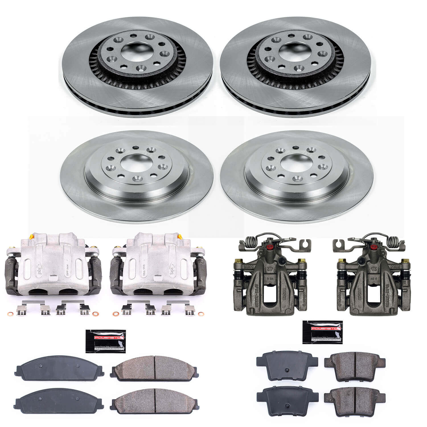 Power Stop KCOE4039A Autospecialty 1-Click OE Replacement Front And Rear Brake Kit With Calipers for 2008-2009 Ford Taurus X product image