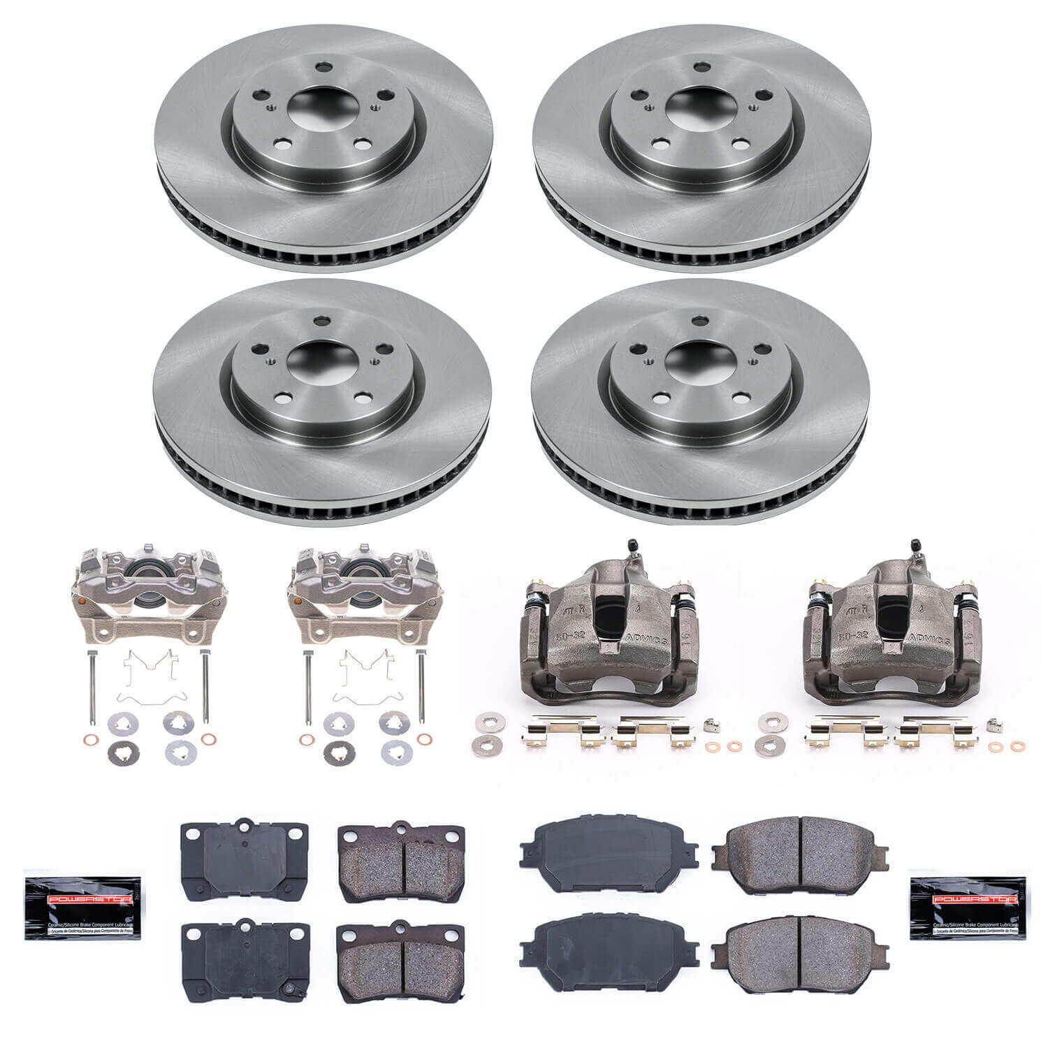 Power Stop KCOE4072 Autospecialty 1-Click OE Replacement Pad And Rotor Kit With Calipers for 2006 Lexus GS300 product image