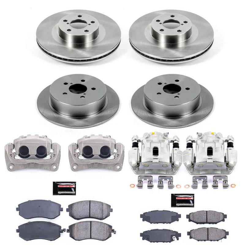 Power Stop KCOE4081 Autospecialty 1-Click OE Replacement Front And Rear Brake Kit With Calipers for 2005 Subaru Legacy I, Limited product image