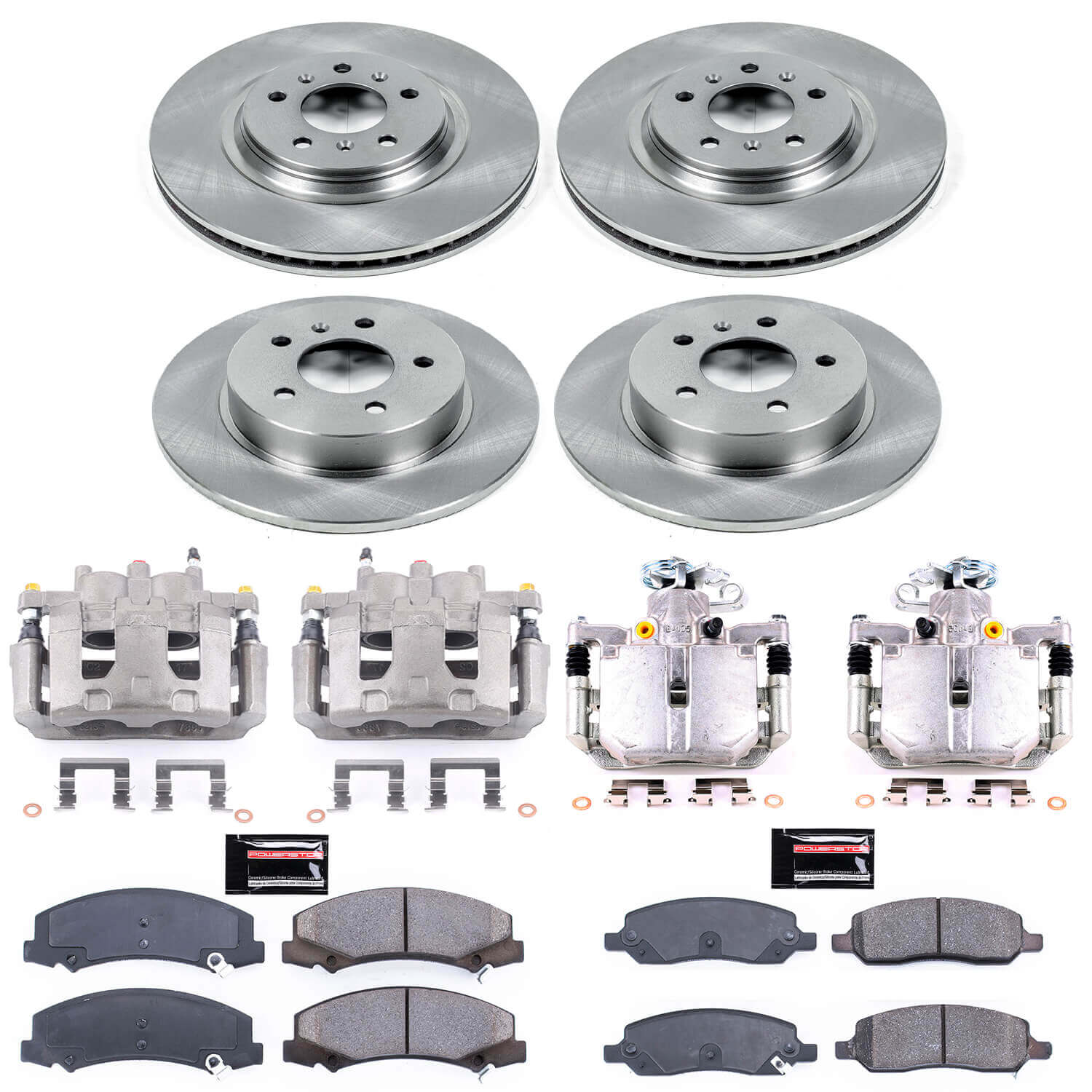 Power Stop KCOE4097 Autospecialty 1-Click OE Replacement Front And Rear Brake Kit With Calipers for 2006-2011 Buick Lucerne product image