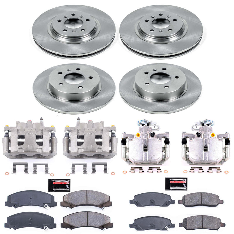 Power Stop KCOE4097 Autospecialty 1-Click OE Replacement Front And Rear Brake Kit With Calipers for 2006-2011 Buick Lucerne product image