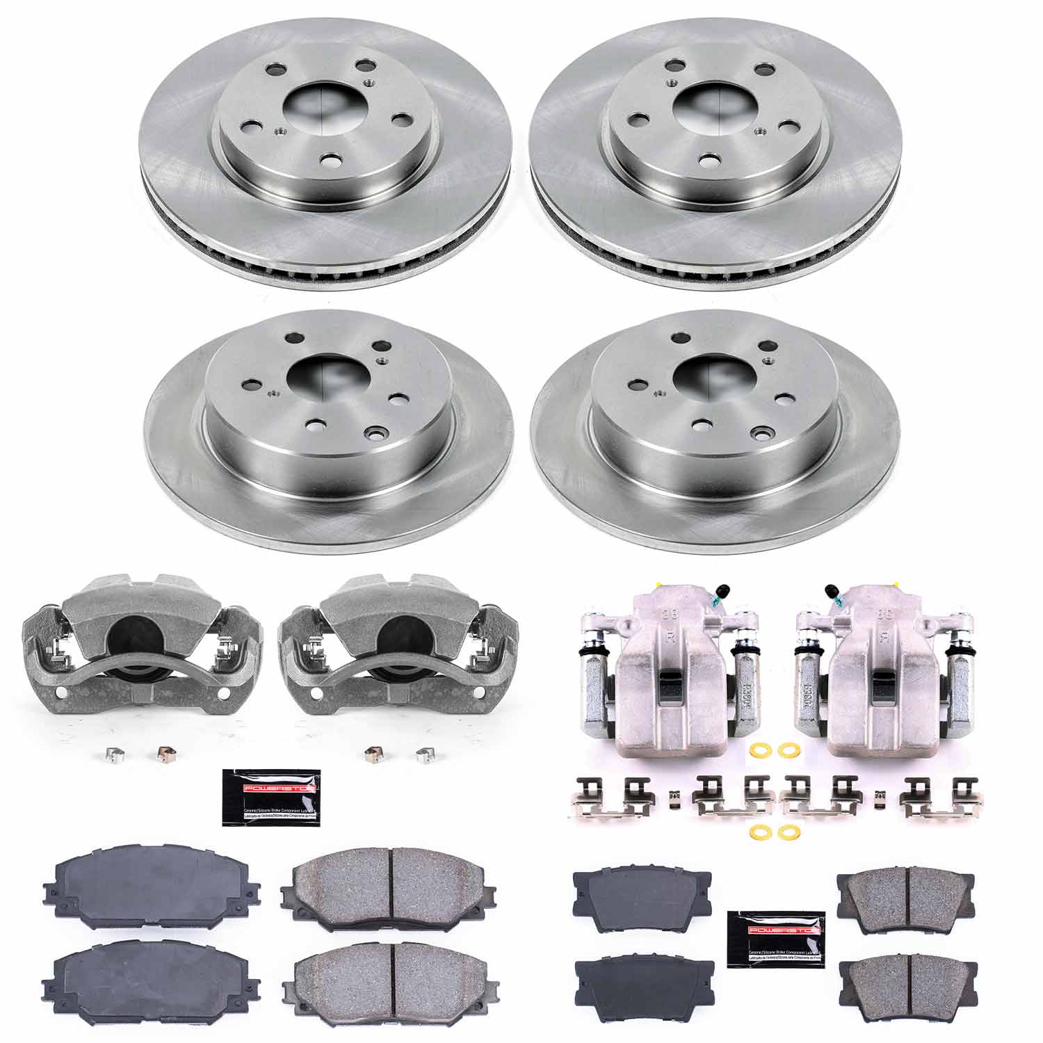 Power Stop KCOE4100B Autospecialty 1-Click OE Replacement Front And Rear Brake Kit With Calipers for 2011-2012 Toyota RAV4 product image