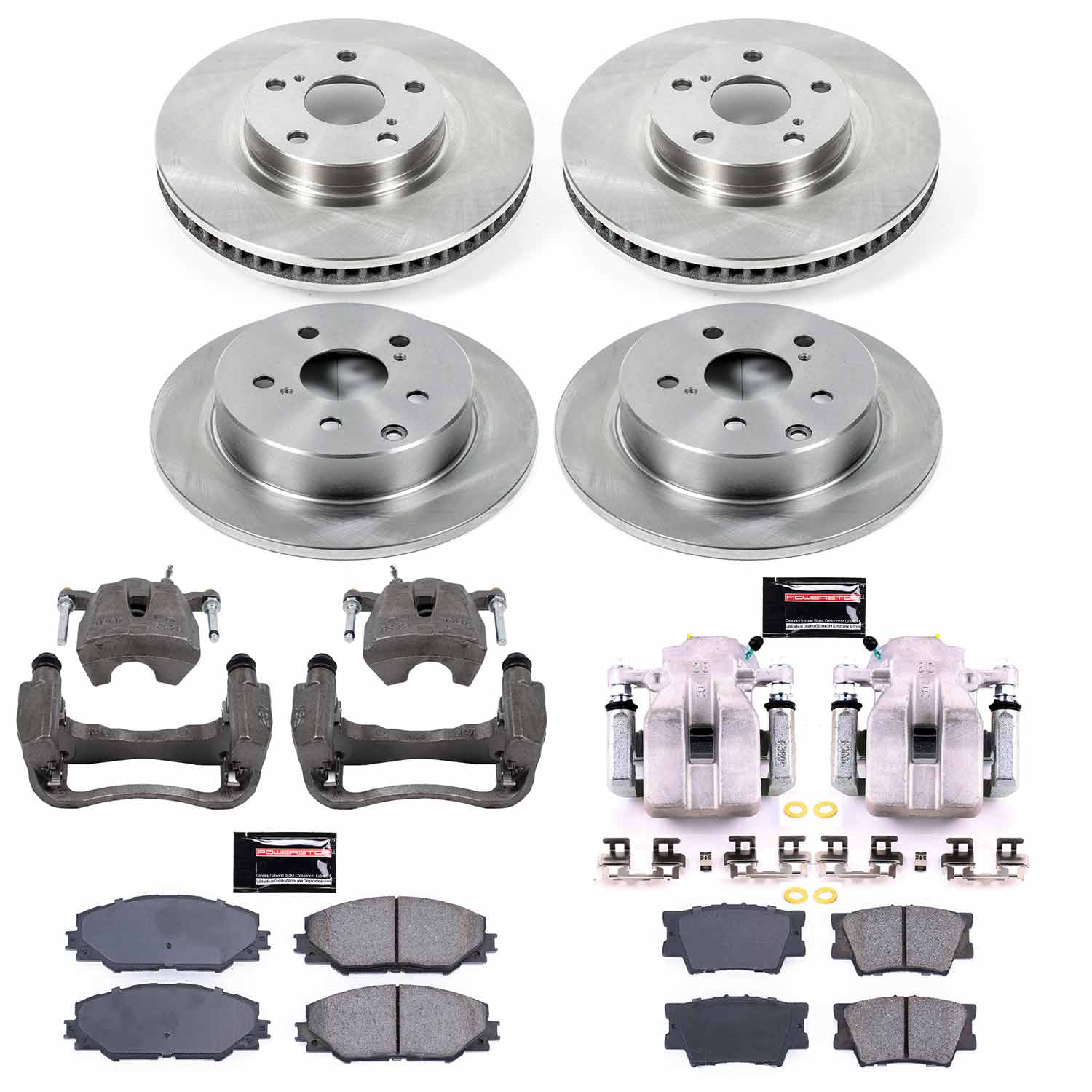 Power Stop KCOE4101A Autospecialty 1-Click OE Replacement Front And Rear Brake Kit With Calipers for 2011-2012 Toyota RAV4 product image