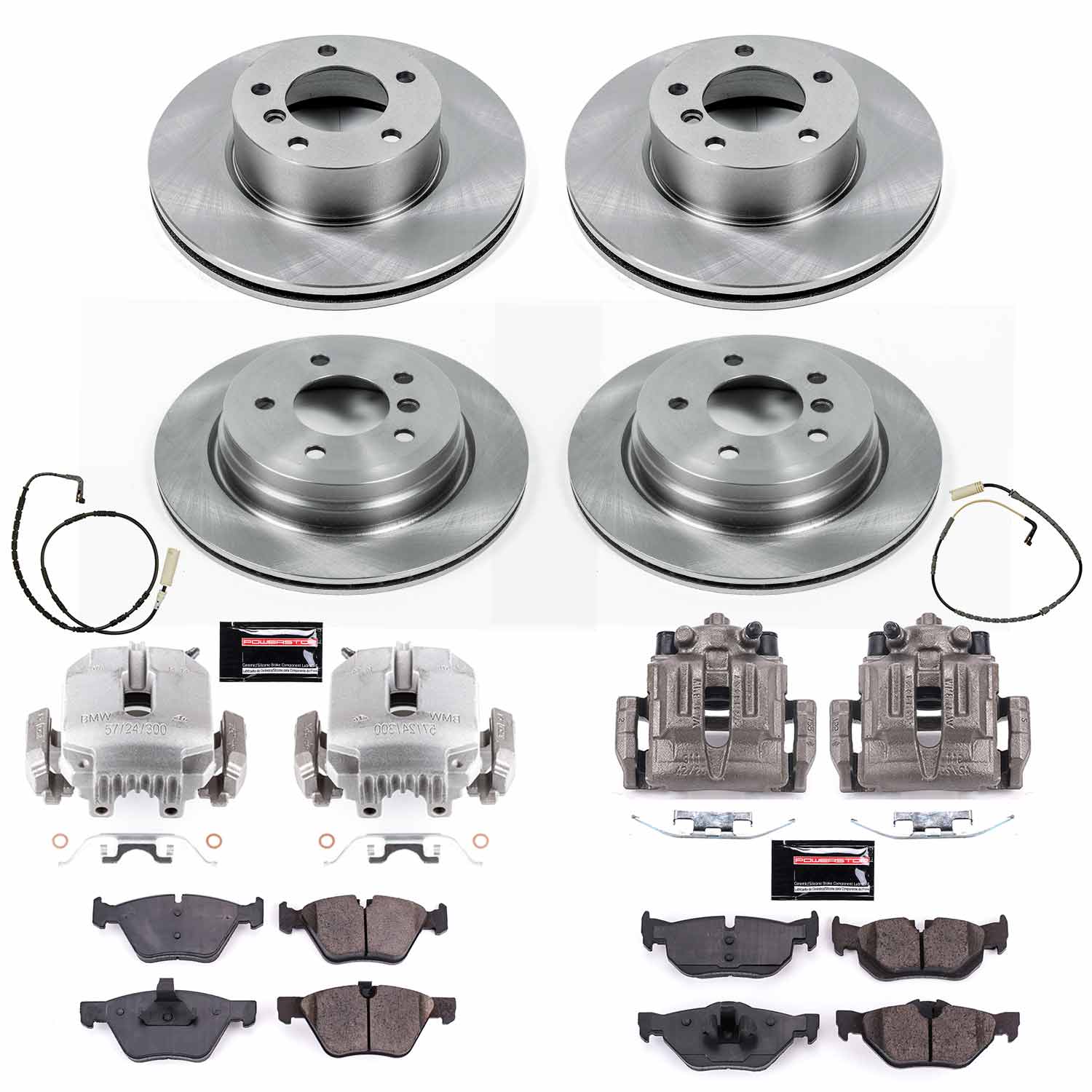 Power Stop KCOE4102 Autospecialty 1-Click OE Replacement Pad And Rotor Kit With Calipers for 2007 BMW 328Xi Sedan (4 Door), Station Wagon product image