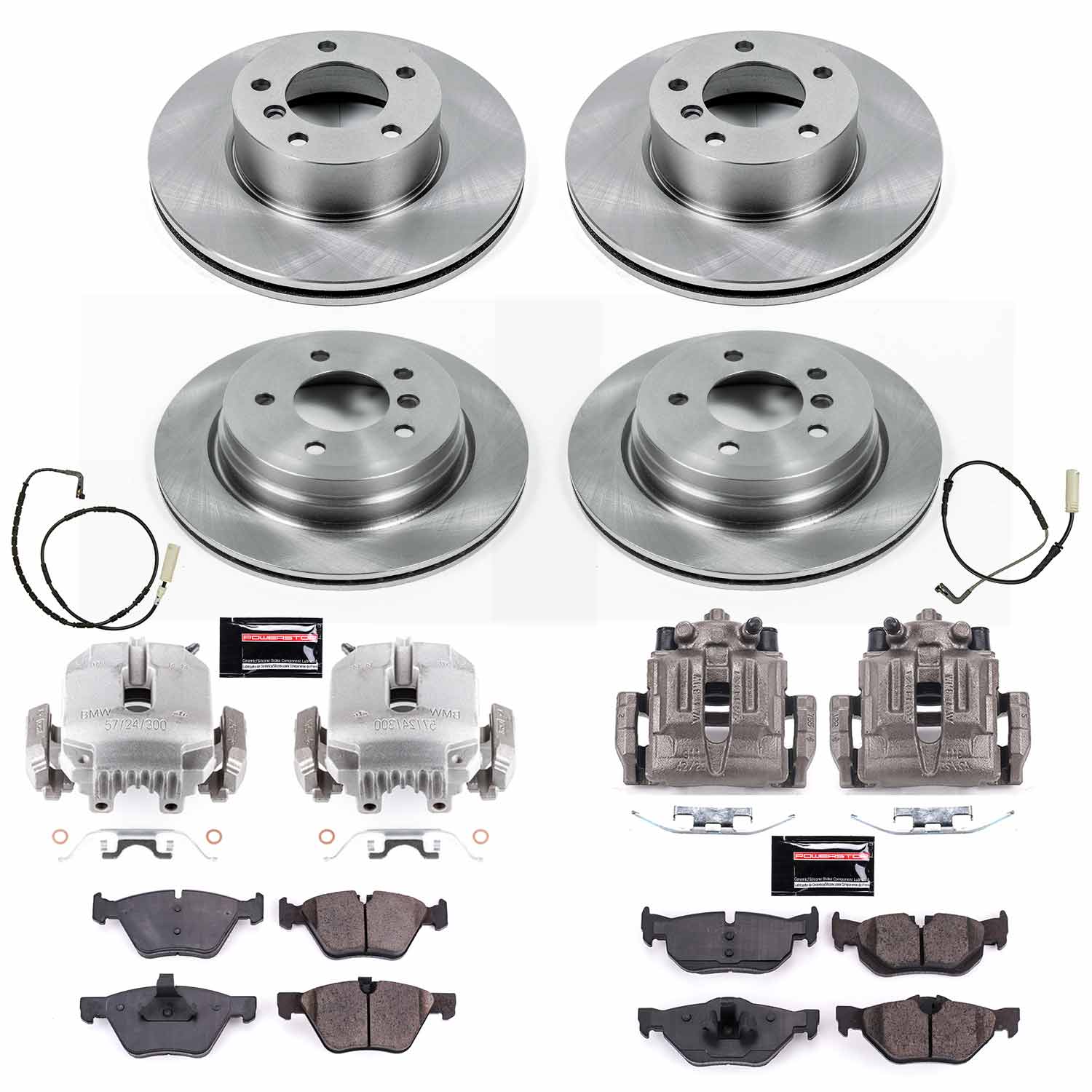 Power Stop KCOE4103 Autospecialty 1-Click OE Replacement Pad And Rotor Kit With Calipers for 2007 BMW 328I Convertible, Station Wagon product image