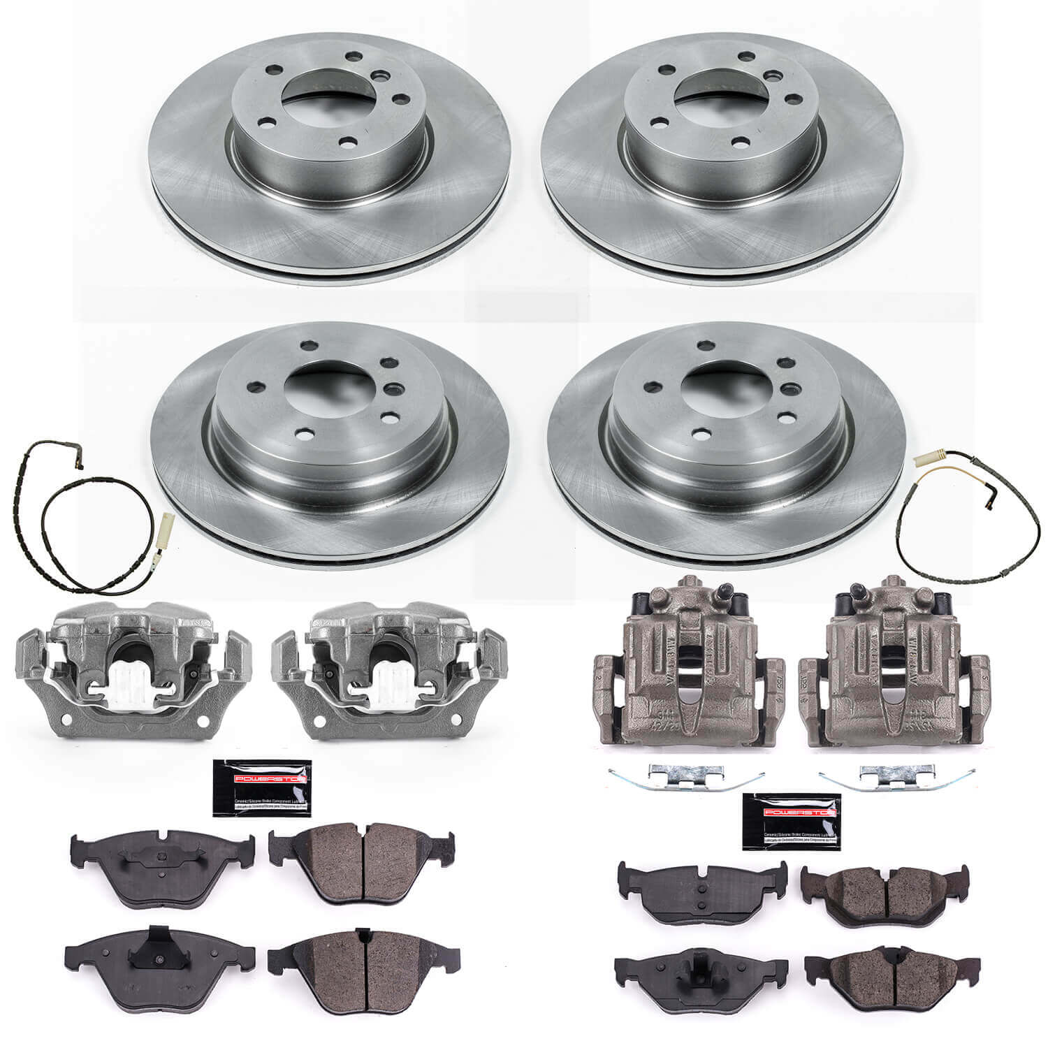 Power Stop KCOE4105 Autospecialty 1-Click OE Replacement Front And Rear Brake Kit With Calipers for 2009 BMW 328I Xdrive Sedan (4 Door) product image
