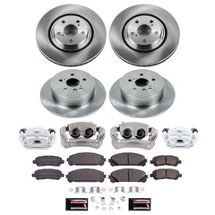 Power Stop KCOE4129A - Front And Rear Z17 Evolution Pad And Autospecialty 1-Click OE Replacement Rotor Kit With Calipers vehicle fitment brake part