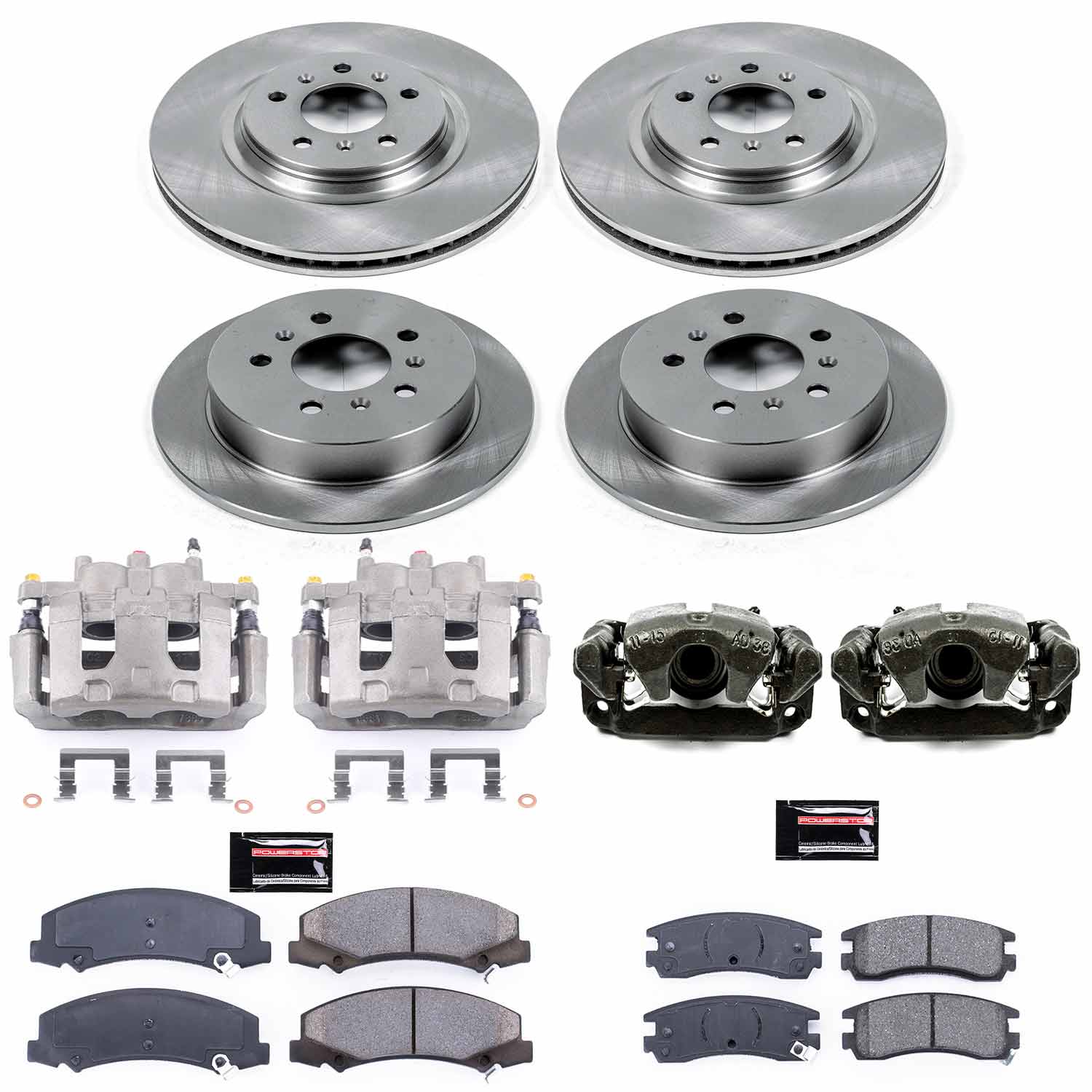 Power Stop KCOE4377 Autospecialty 1-Click OE Replacement Front And Rear Brake Kit With Calipers for 2008-2009 Buick Allure product image