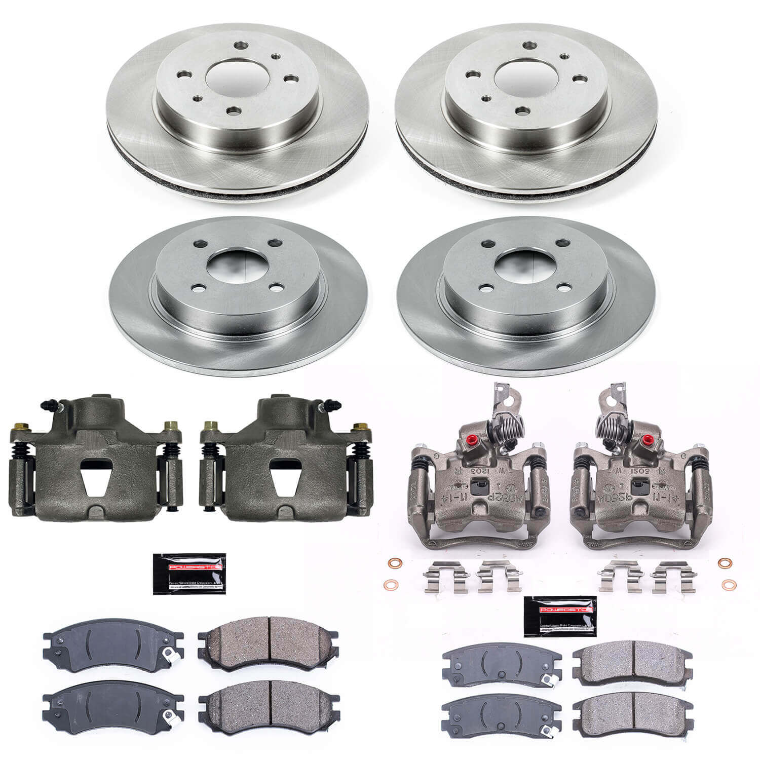 Power Stop KCOE4378 Autospecialty 1-Click OE Replacement Front And Rear Brake Kit With Calipers for 1996-1998 Saturn SC1 Rear Disc product image