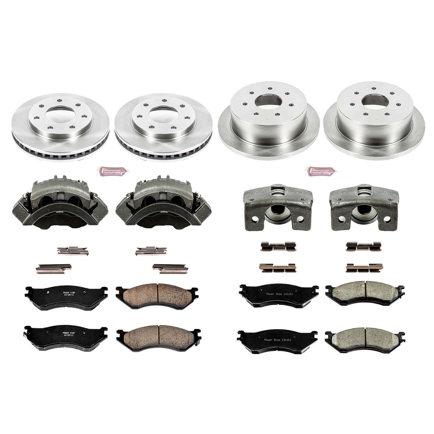 Power Stop KCOE4391 Autospecialty 1-Click Daily Driver Front And Rear Brake Kit for 2000 Ford F-150 Base, Lariat, XL, XLT 4 Wheel Drive product image