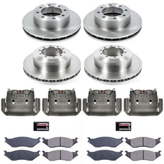 Power Stop KCOE4416 Autospecialty 1-Click OE Replacement Front And Rear Brake Kit With Calipers for 2002 Ford E-550 Econoline Super Duty product image