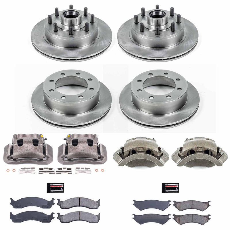 Power Stop KCOE4434A Autospecialty 1-Click OE Replacement Front And Rear Brake Kit With Calipers for 1999-2002 Ford E-350 Econoline Club Wagon product image