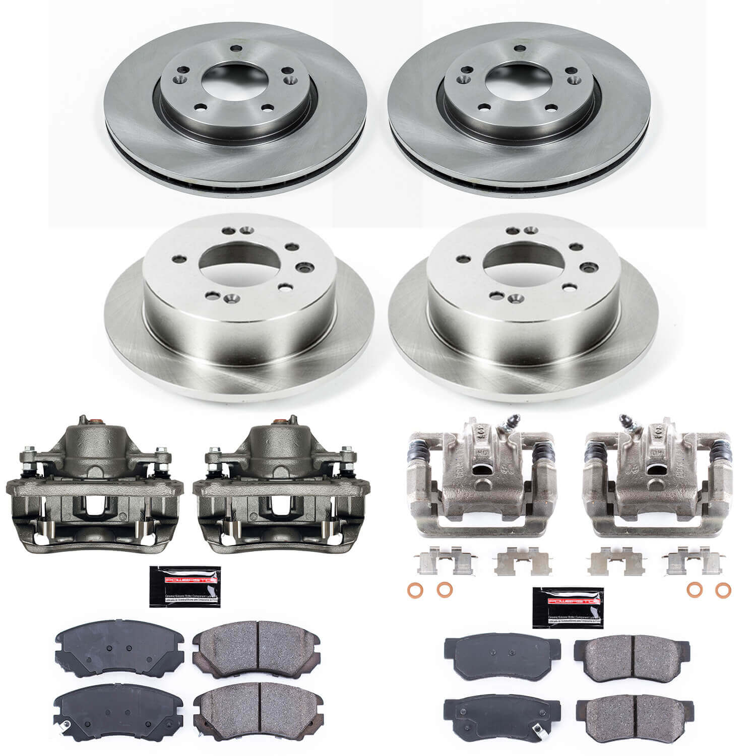 Power Stop KCOE4442 Autospecialty 1-Click OE Replacement Pad And Rotor Kit With Calipers for 2007-2008 Hyundai Elantra product image