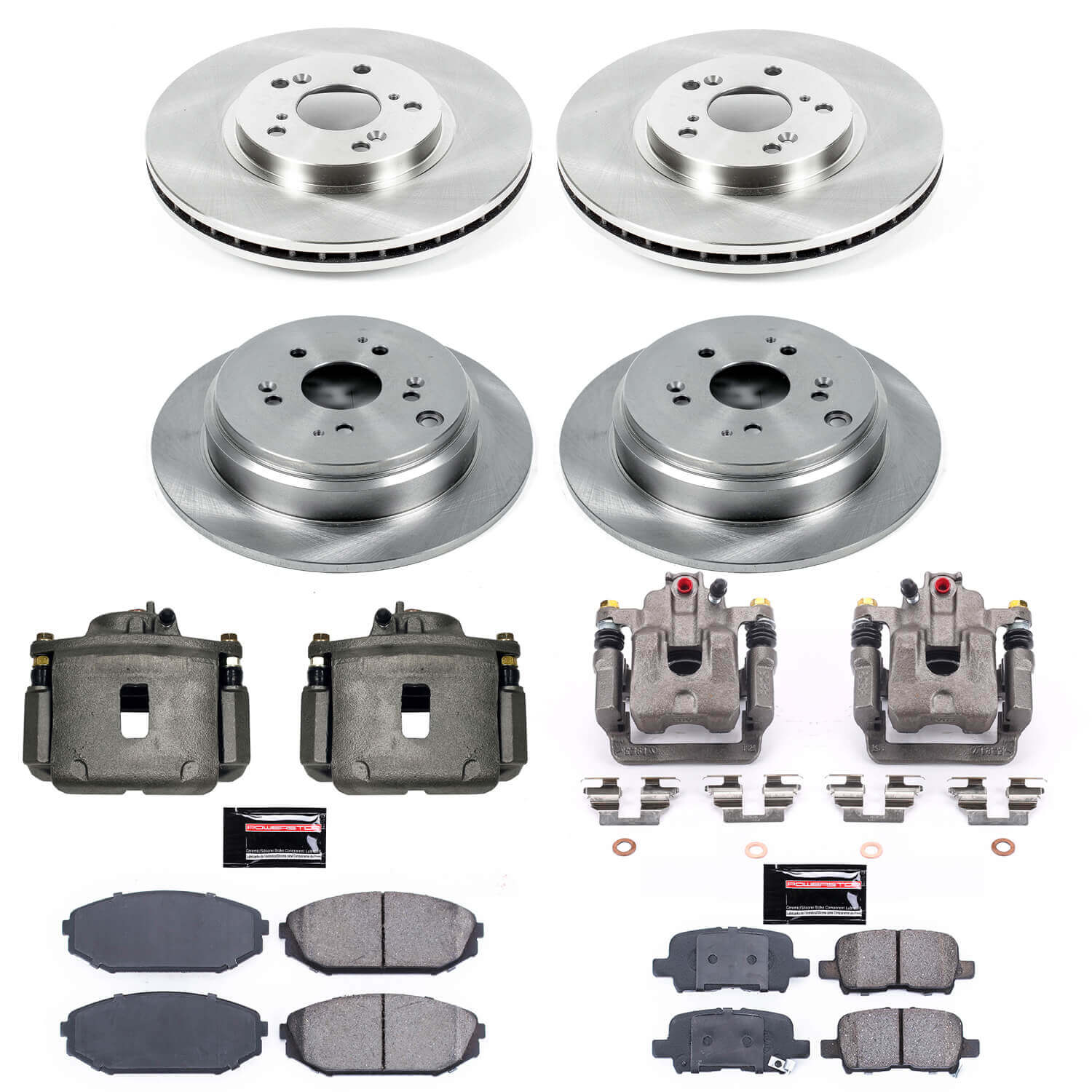 Power Stop KCOE4459 Autospecialty 1-Click OE Replacement Front And Rear Brake Kit With Calipers for 2002-2004 Honda Odyssey product image