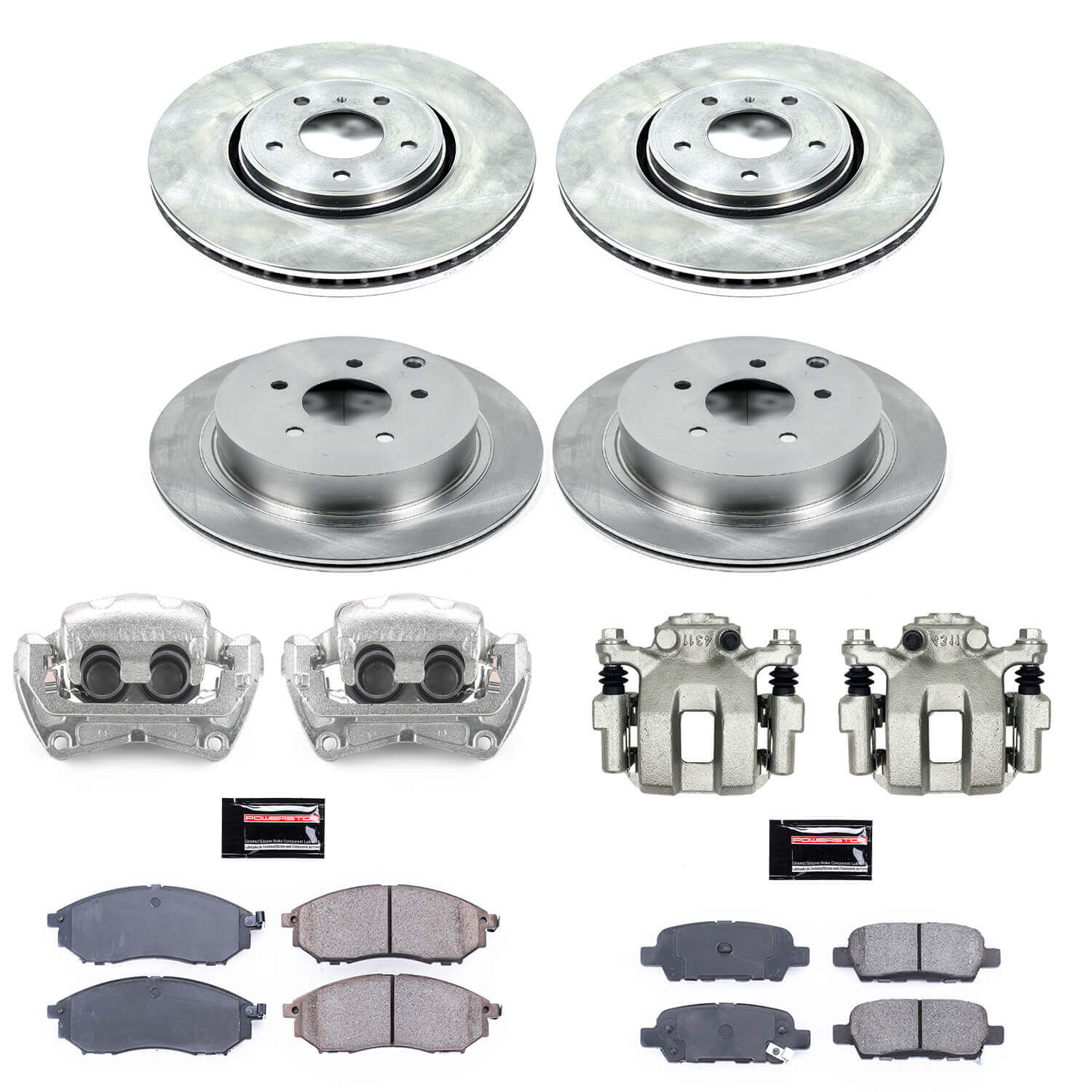 Power Stop KCOE4477 Autospecialty 1-Click OE Replacement Pad And Rotor Kit With Calipers for 2005-2008 Infiniti FX35 product image