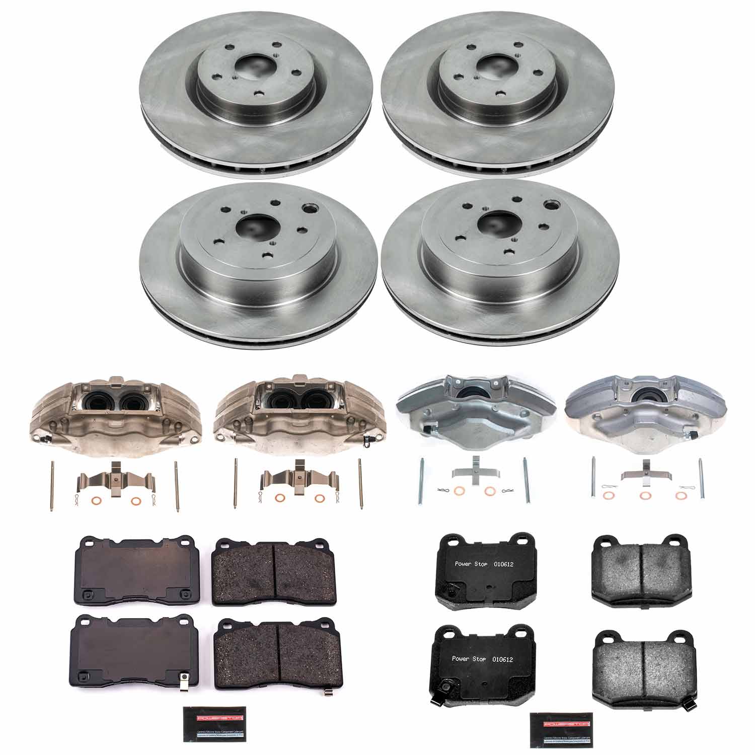 Power Stop KCOE4490 Front And Rear Autospecialty 1-Click OE Replacement Pad And Rotor Kit With Calipers for 2008-2009 Subaru Impreza WRX STI product image