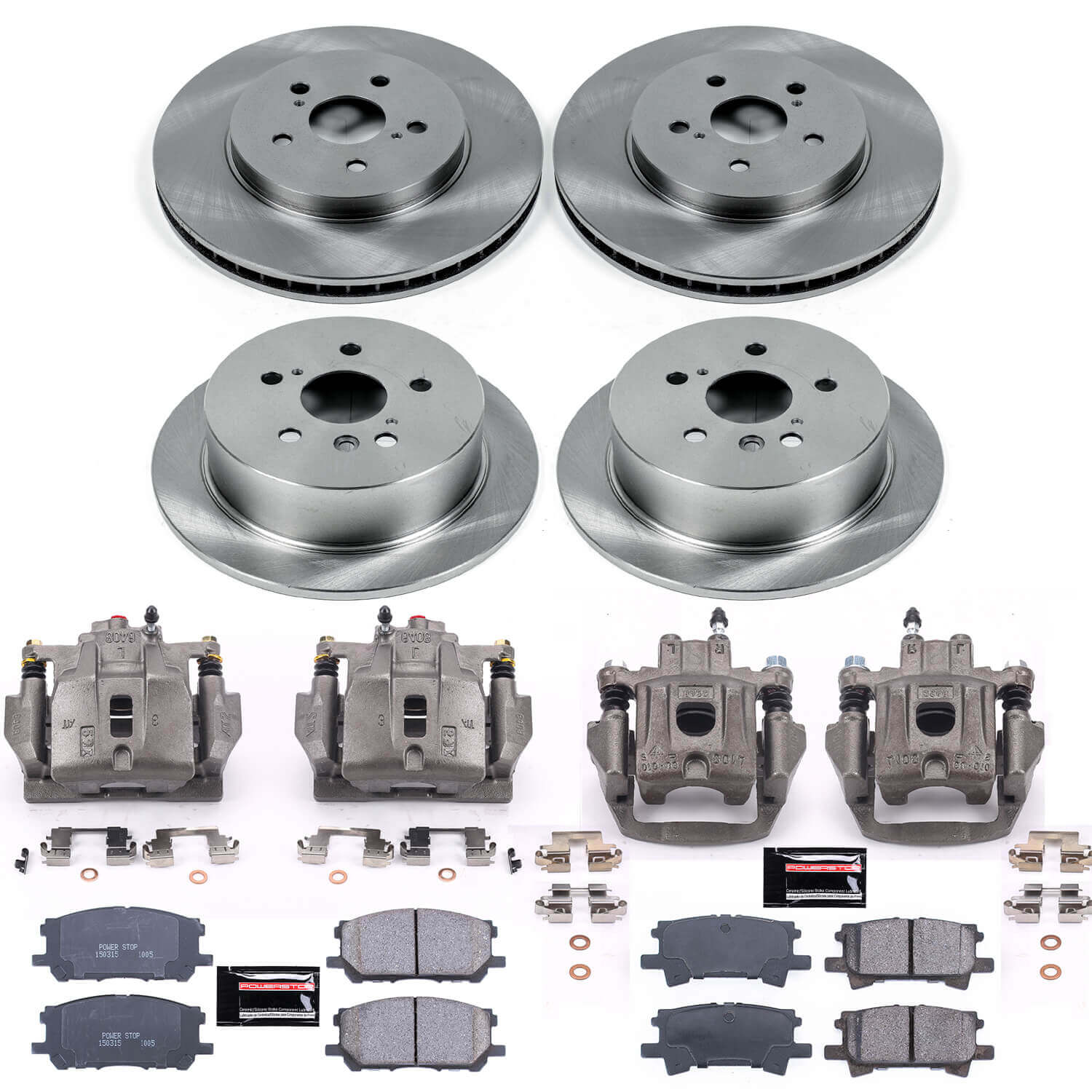 Power Stop KCOE4530 Autospecialty 1-Click OE Replacement Front And Rear Brake Kit With Calipers for 2004-2006 Lexus RX330 product image