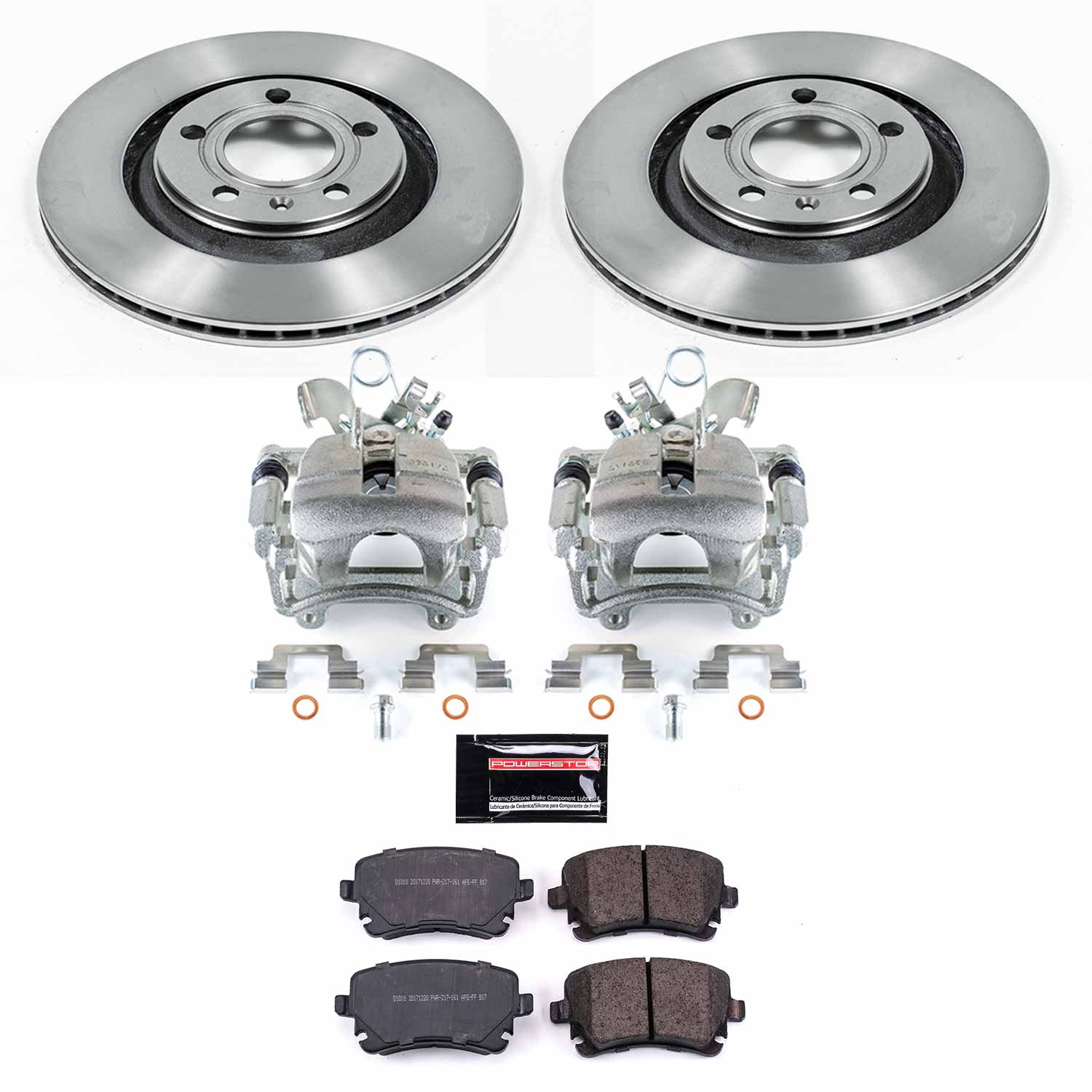 Power Stop KCOE4564 Autospecialty 1-Click OE Replacement Pad And Rotor Kit With Calipers for 2004-2009 Audi S4 product image