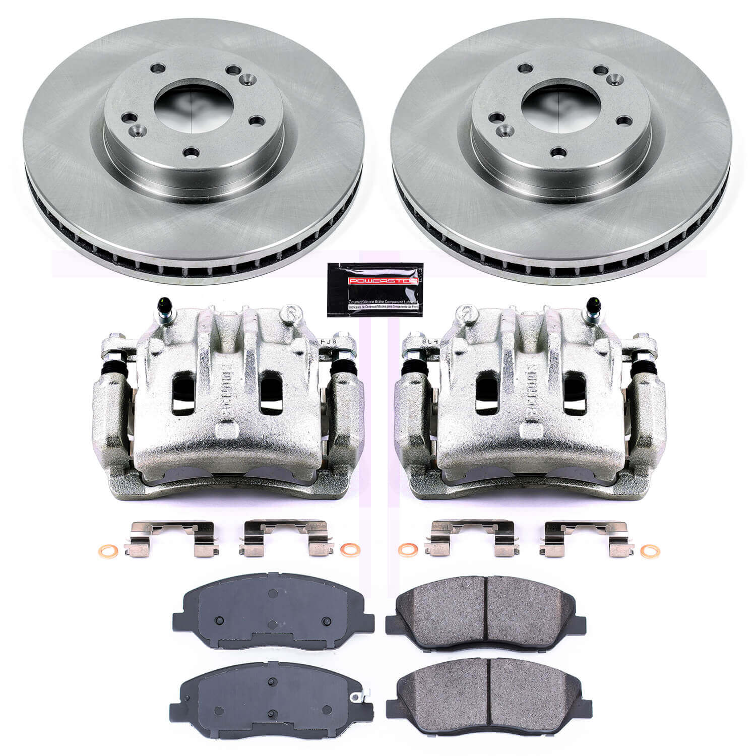 Power Stop KCOE4665 Autospecialty 1-Click OE Replacement Front Brake Kit With Calipers for 2007-2009 Hyundai Santa Fe product image