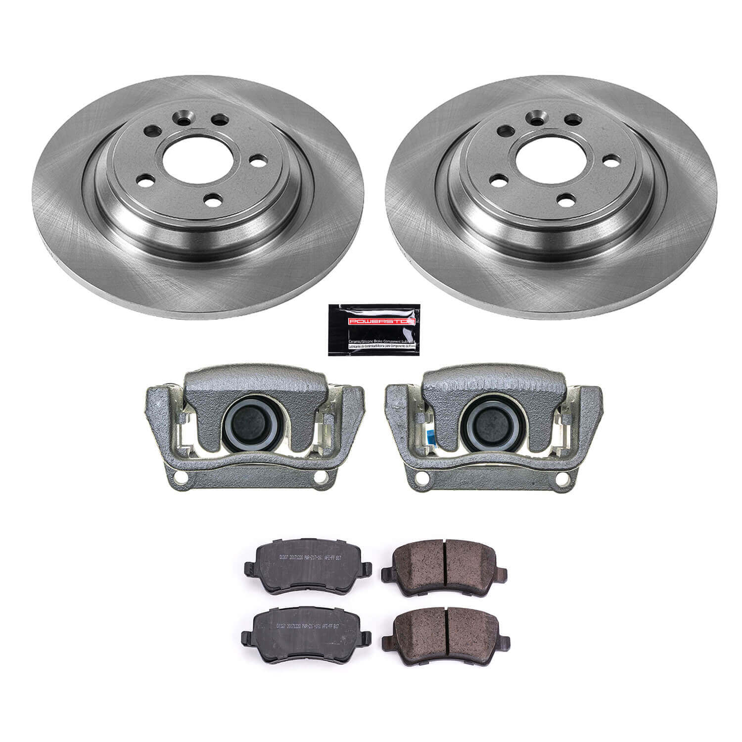 Power Stop KCOE4704 Rear Autospecialty 1-Click OE Replacement Pad And Rotor Kit With Calipers for 2007-2008 Volvo S80 All Wheel Drive product image