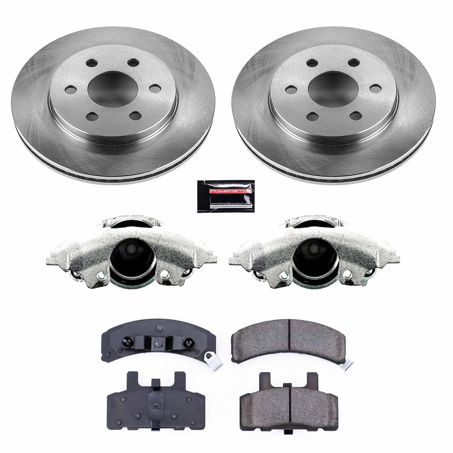 Power Stop KCOE4870 Autospecialty 1-Click OE Replacement Front Brake Kit With Calipers for 1997-1999 Cadillac Deville Rear Drum product image