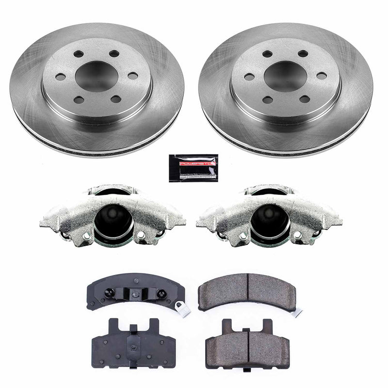 Power Stop KCOE4870 Autospecialty 1-Click OE Replacement Front Brake Kit With Calipers for 1997-1999 Cadillac Deville Rear Drum product image