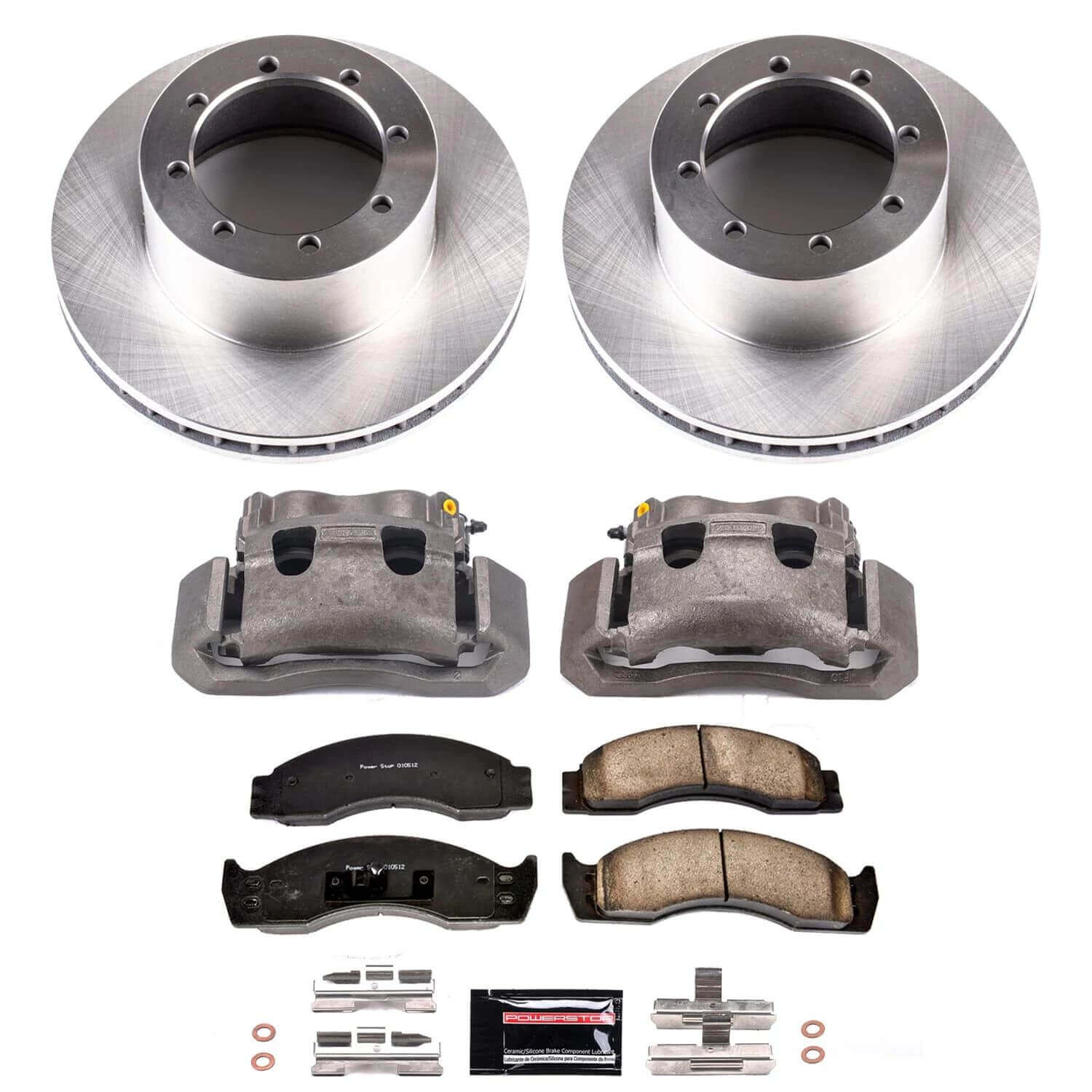 Power Stop KCOE4912A Z17 Evolution Pad And Autospecialty OE Replacement Rear Pad And Rotor Kit With Caliper for 2005-2007 Ford E-450 Super Duty product image