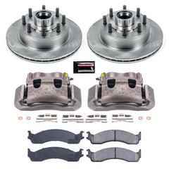Power Stop KCOE5088A Autospecialty 1-Click OE Replacement Front Brake Kit With Calipers for 1999-2002 Ford E-350 Econoline Club Wagon product image