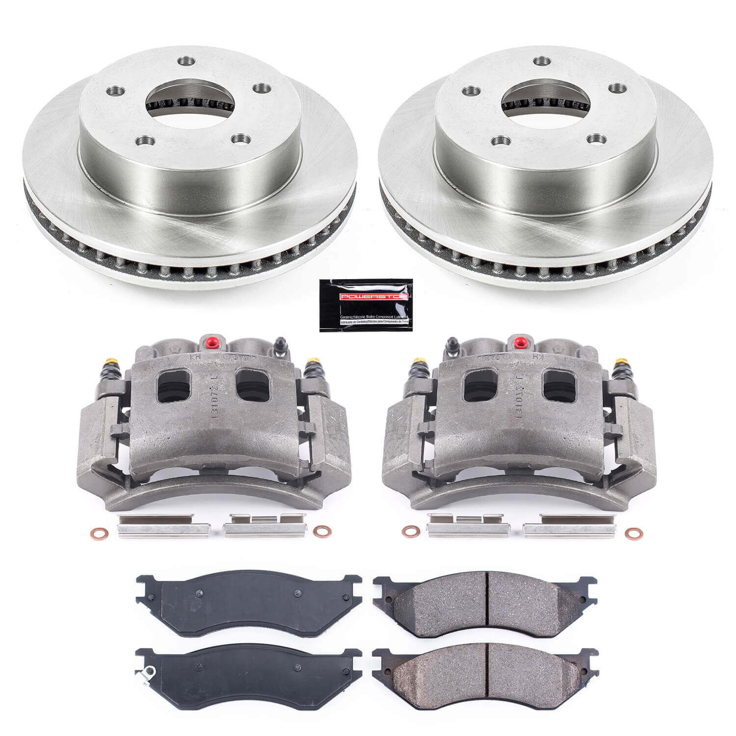 Power Stop KCOE5142 Autospecialty 1-Click OE Replacement Front Brake Kit With Calipers for 2000-2001 Dodge Ram 1500 Rear Wheel Drive product image