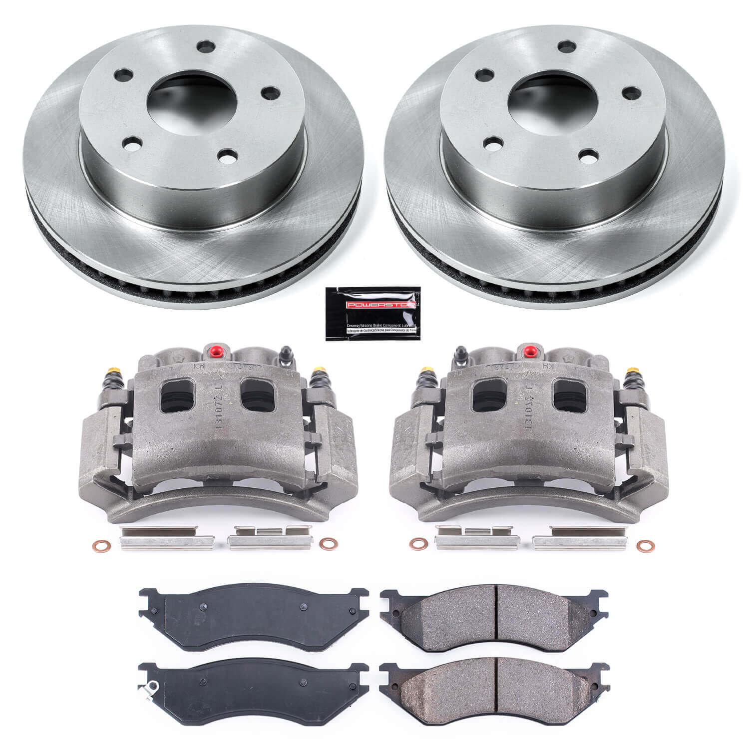 Power Stop KCOE5143 Autospecialty 1-Click OE Replacement Front Brake Kit With Calipers for 2000-2001 Dodge Ram 1500 4 Wheel Drive product image