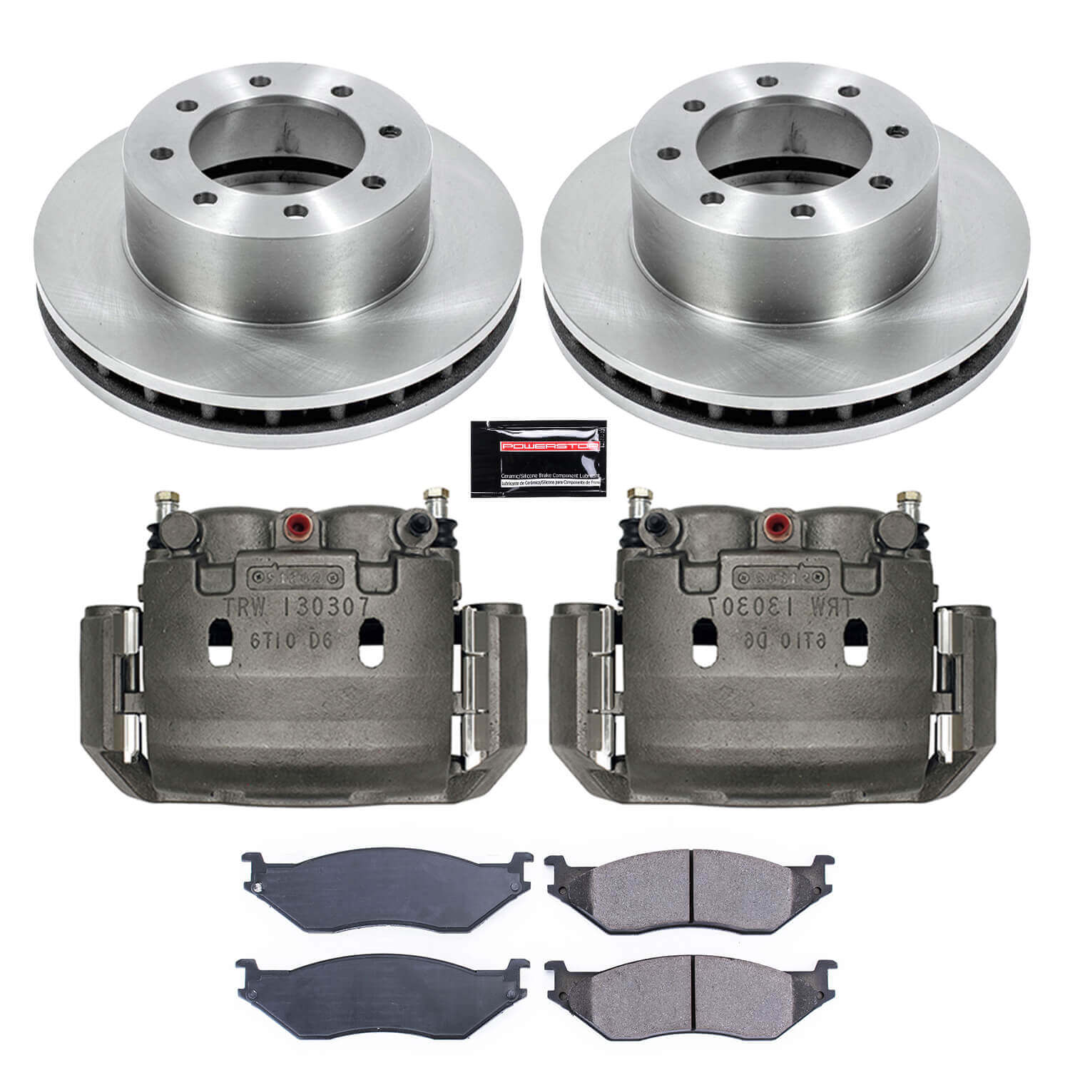 Power Stop KCOE5185 Autospecialty 1-Click OE Replacement Front Brake Kit With Calipers for 2002 Ford E-550 Econoline Super Duty product image