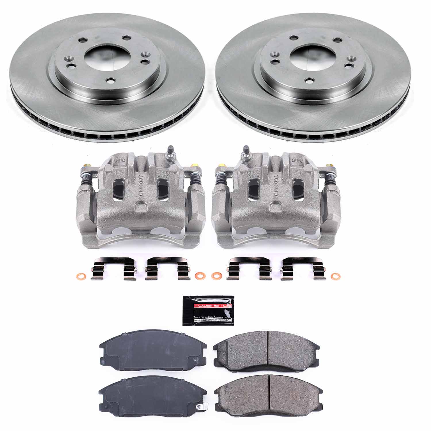 Power Stop KCOE5250 Autospecialty 1-Click OE Replacement Front Brake Kit With Calipers for 2001-2006 Hyundai Santa Fe product image