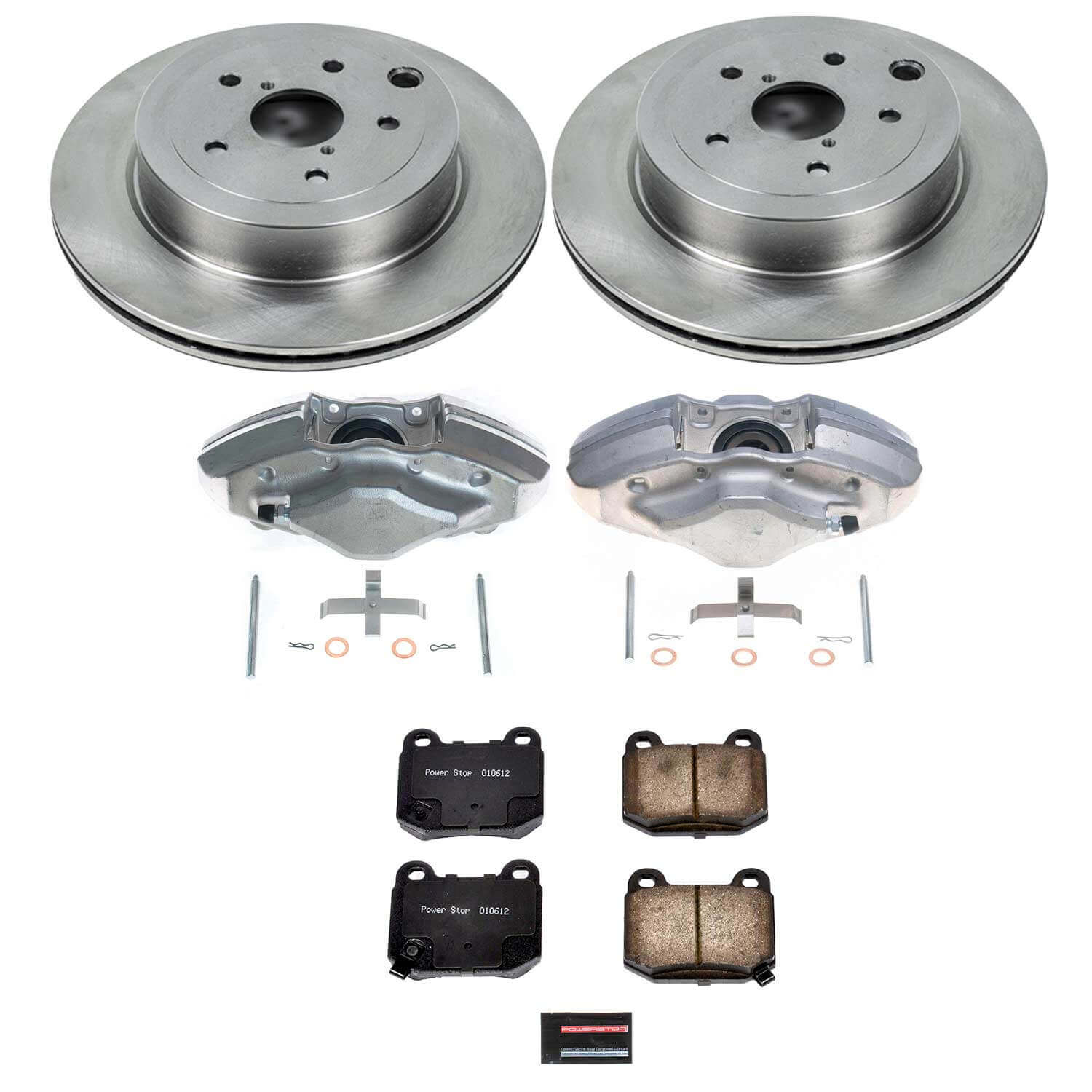 Power Stop KCOE5305 Rear Autospecialty 1-Click OE Replacement Pad And Rotor Kit With Calipers for 2008-2009 Subaru Impreza WRX STI product image