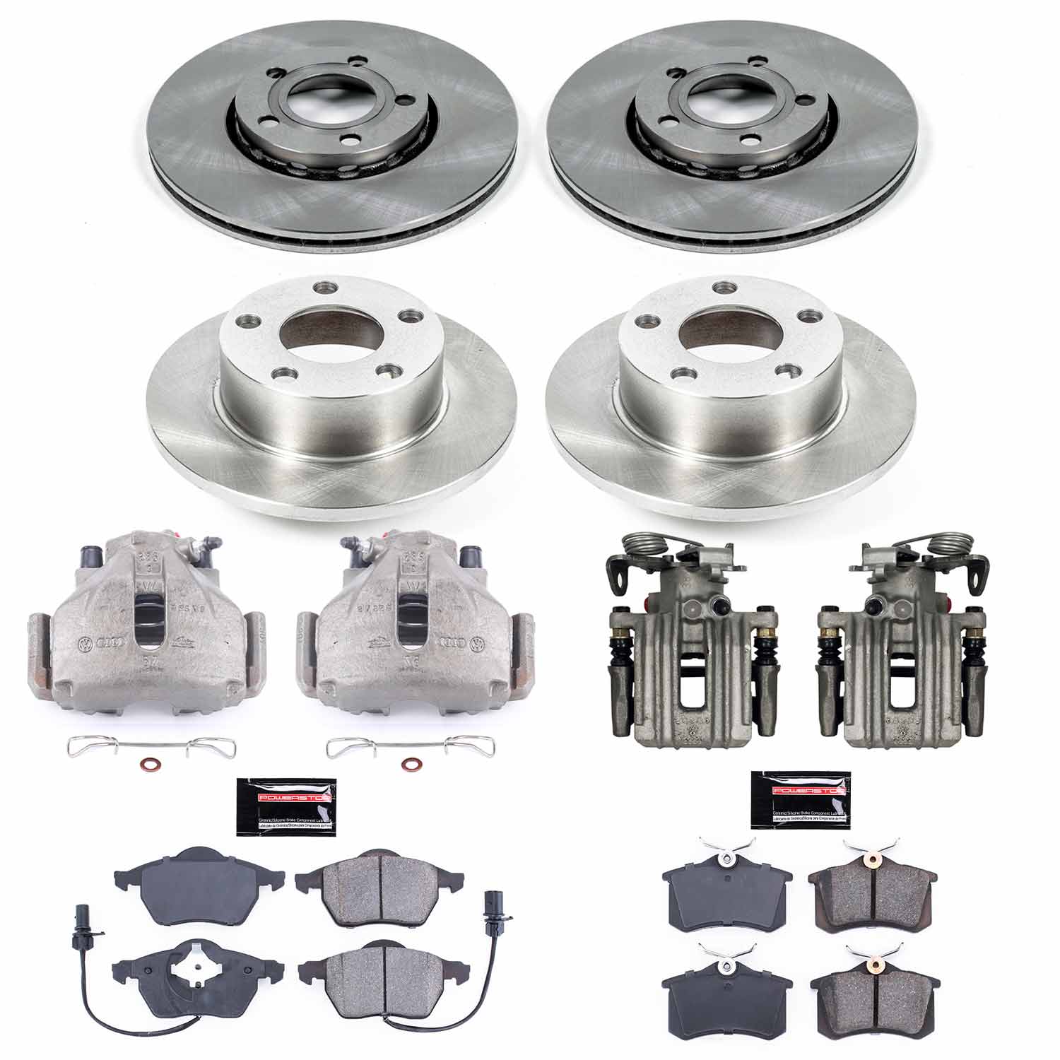 Power Stop KCOE532 Autospecialty 1-Click OE Replacement Front And Rear Brake Kit With Calipers for 1998-1999 Audi A6 Quattro Base product image