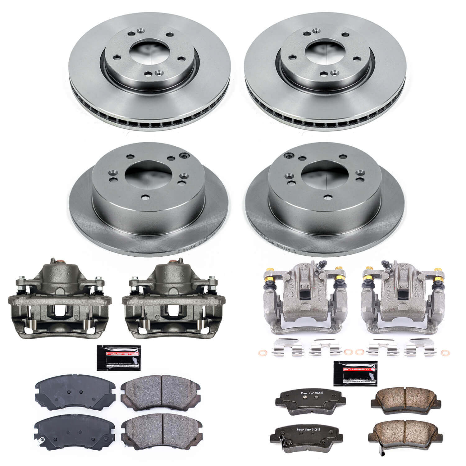 Power Stop KCOE5367 Autospecialty 1-Click OE Replacement Front And Rear Brake Kit With Calipers for 2009-2010 Hyundai Sonata product image