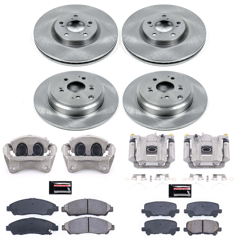 Power Stop KCOE5369A Autospecialty 1-Click OE Replacement Front And Rear Brake Kit With Calipers for 2009-2011 Honda Pilot product image
