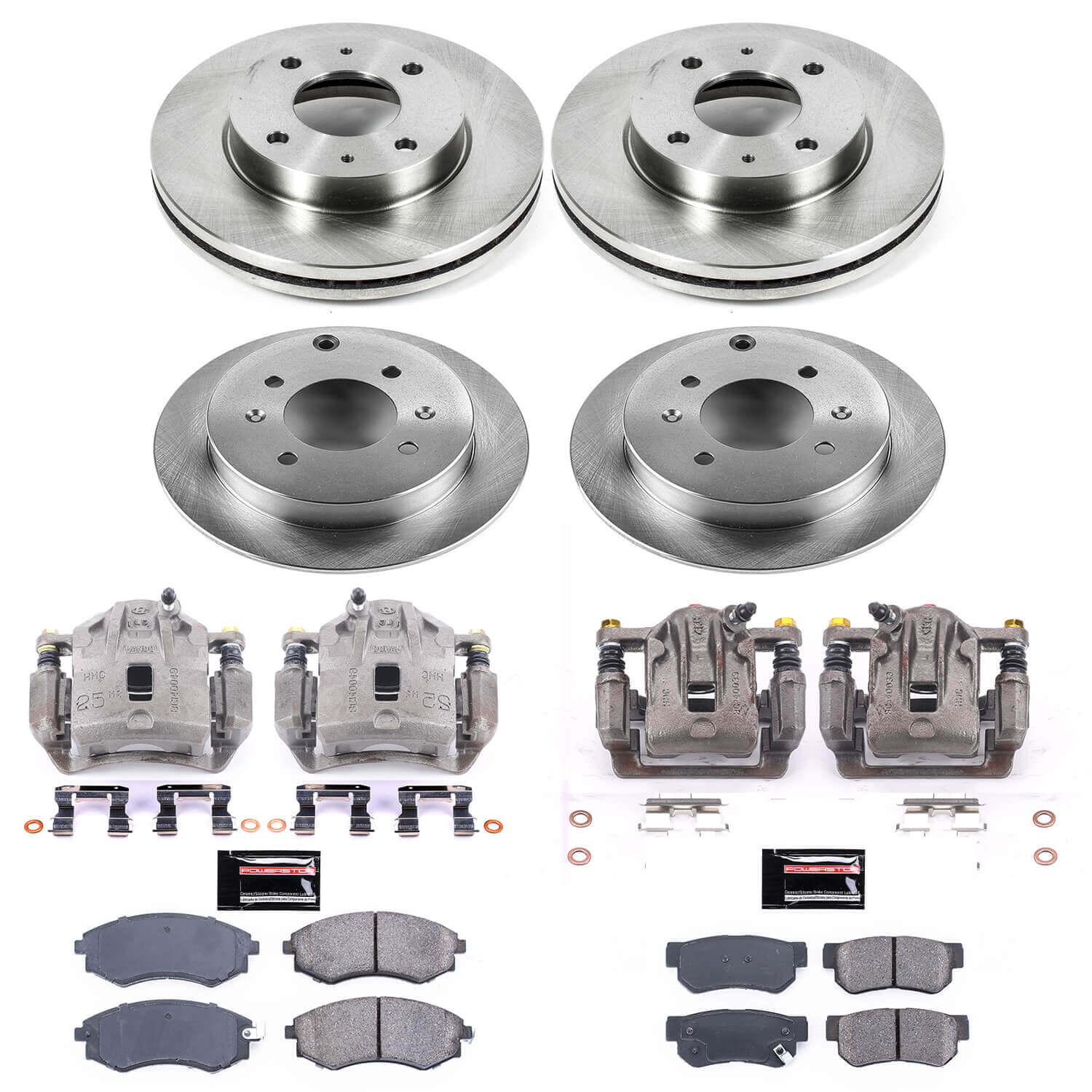 Power Stop KCOE5371 Autospecialty 1-Click OE Replacement Front And Rear Brake Kit With Calipers for 2002 Hyundai Sonata Rear Disc product image