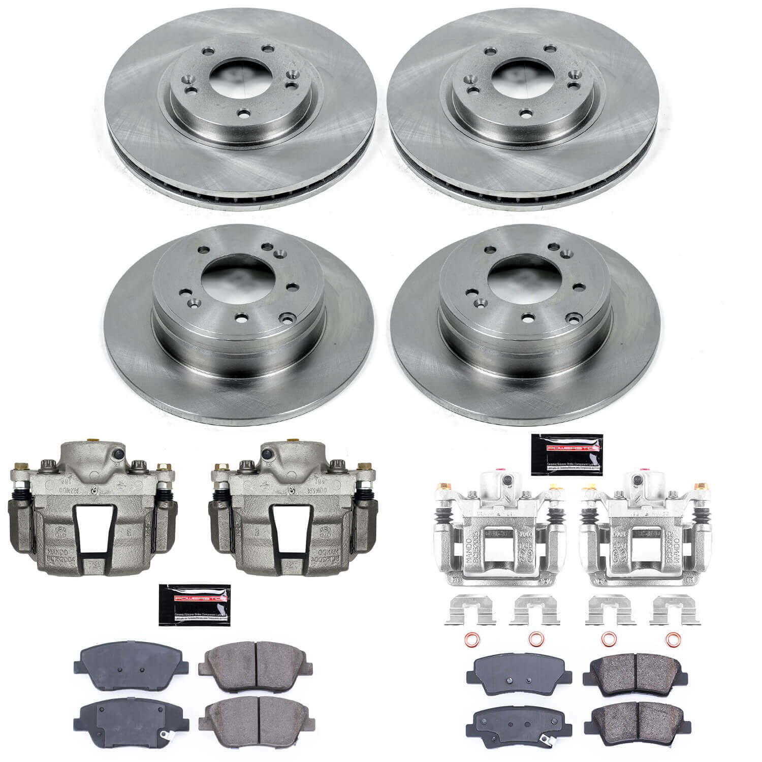 Power Stop KCOE5376 Autospecialty 1-Click OE Replacement Front And Rear Brake Kit With Calipers for 2011-2014 Hyundai Sonata product image