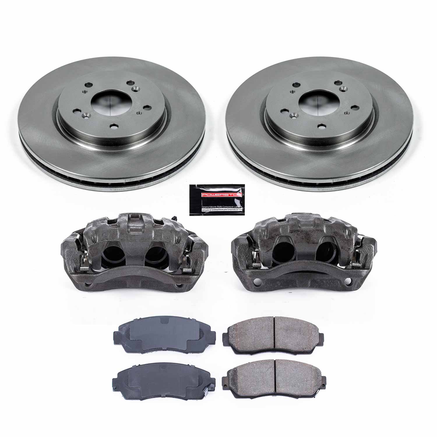 Power Stop KCOE5432 Front Autospecialty 1-Click OE Replacement Pad And Rotor Kit With Calipers for 2011 Honda Accord Crosstour All Wheel Drive product image