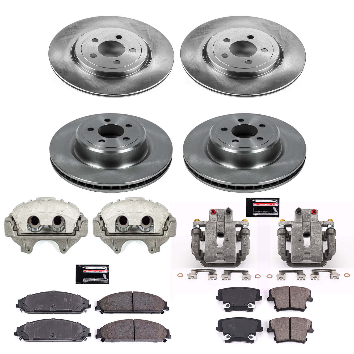Power Stop KCOE5457 Autospecialty 1-Click OE Replacement Front And Rear Brake Kit With Calipers for 2006 Dodge Charger Daytona R/t, Pursuit product image