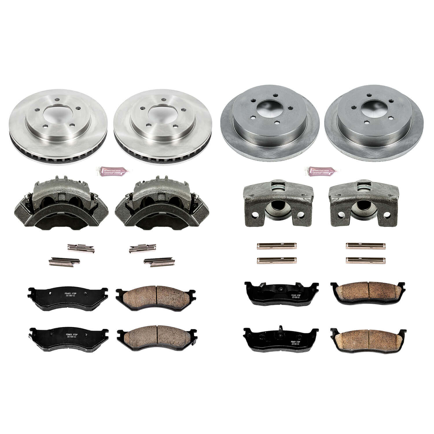 Power Stop KCOE5461 Autospecialty 1-Click Daily Driver Front And Rear Brake Kit for 2000-2002 Ford Expedition 4 Wheel Drive product image
