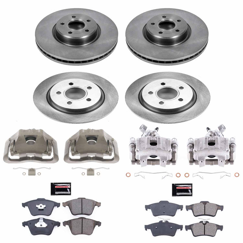 Power Stop KCOE5469 Front And Rear Autospecialty 1-Click OE Replacement Pad And Rotor Kit With Calipers for 2006-2013 Volvo C70 product image