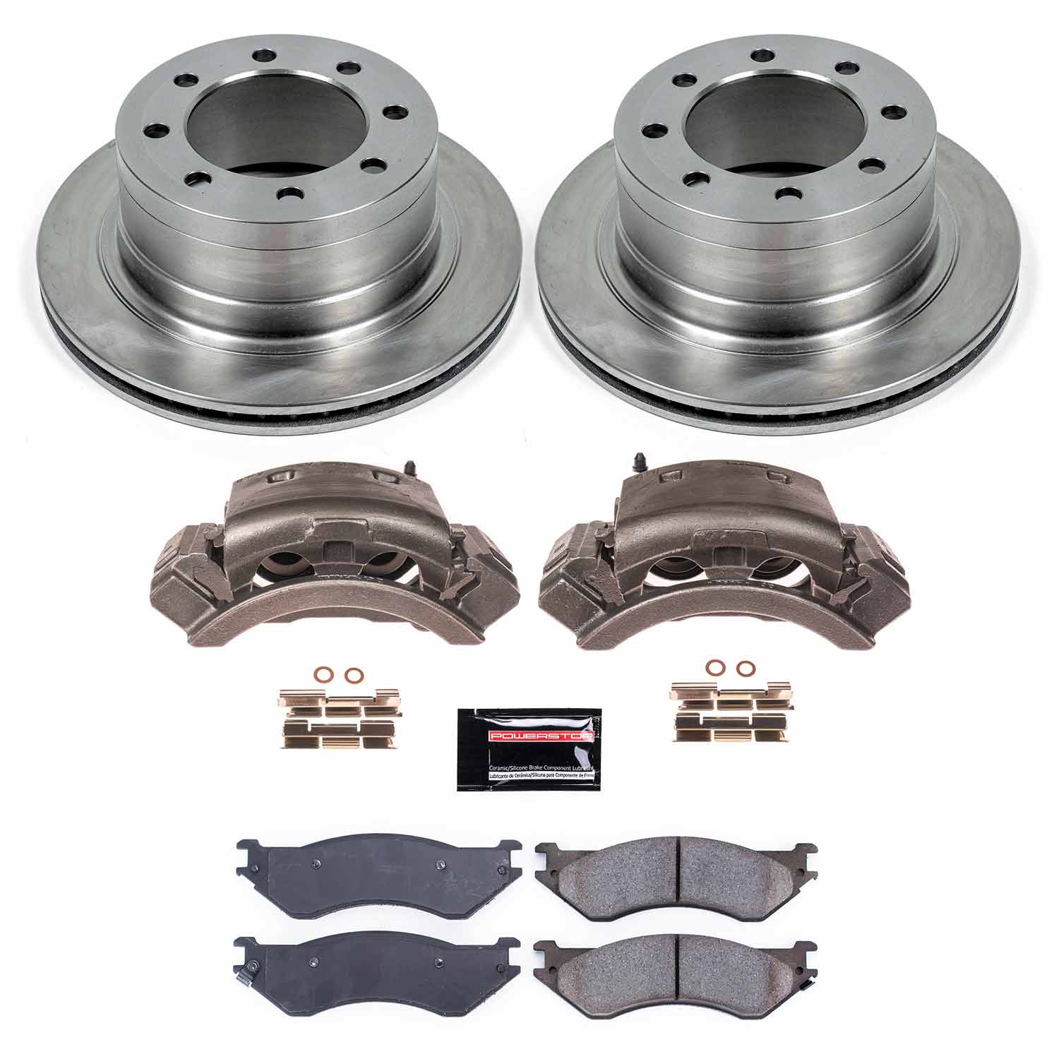 Power Stop KCOE5490A Rear Autospecialty 1-Click OE Replacement Pad And Rotor Kit With Calipers for 2003-2008 Dodge Ram 3500 product image