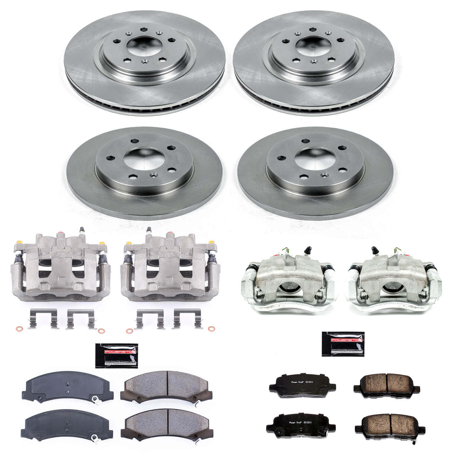 Power Stop KCOE5514 Autospecialty 1-Click OE Replacement Front And Rear Brake Kit With Calipers for 2012-2013 Chevrolet Impala LS, LT, Ltz, Police product image