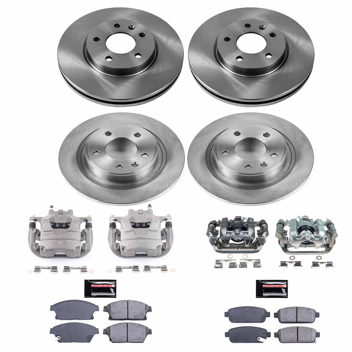 Power Stop KCOE5555A Front And Rear Autospecialty 1-Click OE Replacement Pad And Rotor Kit With Calipers for 2014-2015 Chevrolet Cruze Rear Disc product image