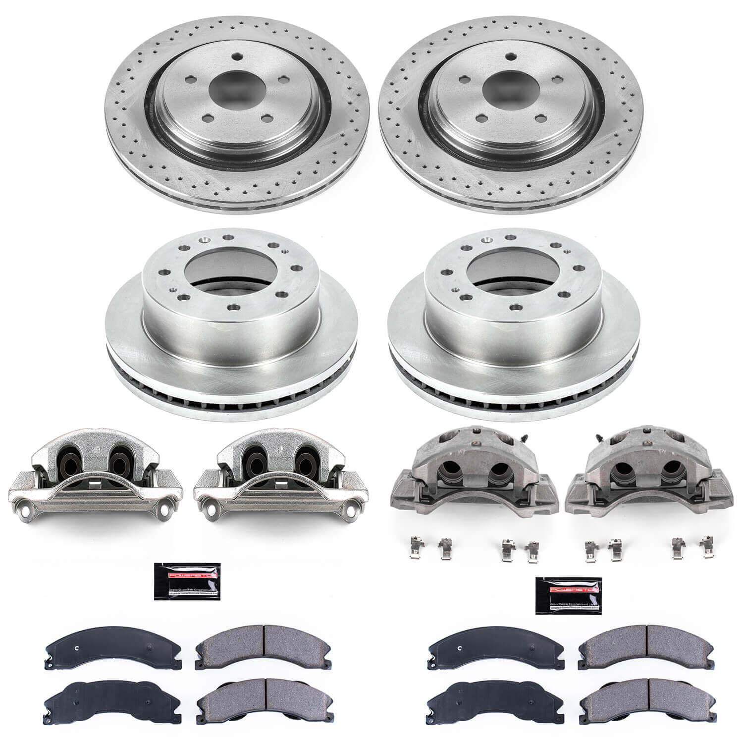 Power Stop KCOE5561 Autospecialty 1-Click OE Replacement Front And Rear Brake Kit With Calipers for 2011 Chevrolet Silverado 2500 HD product image