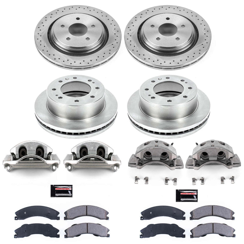 Power Stop KCOE5561 Autospecialty 1-Click OE Replacement Front And Rear Brake Kit With Calipers for 2011 Chevrolet Silverado 2500 HD product image